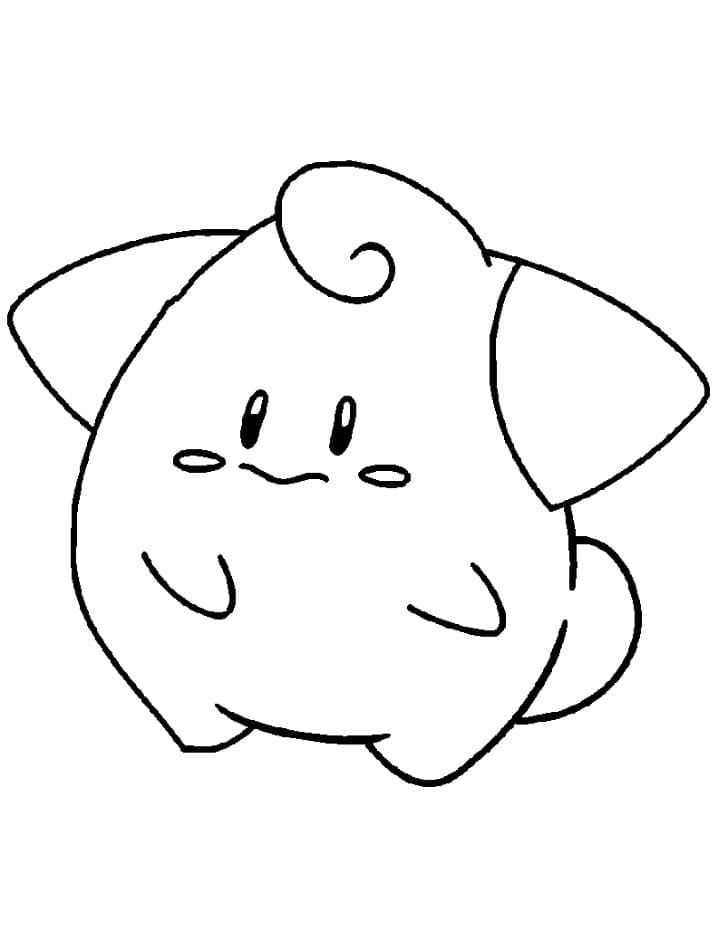 Desenho de Cleffa Pokemon para Colorir e Pintar