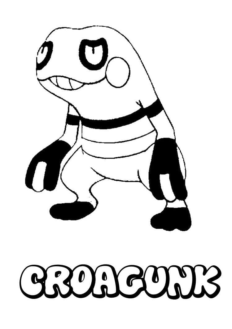 Desenho de Croagunk Pokemon para Colorir e Pintar