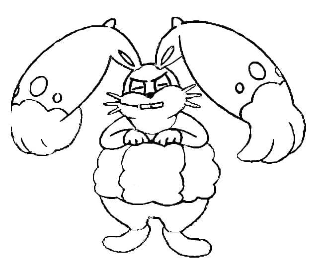 Desenho de Diggersby Pokemon para Colorir e Pintar