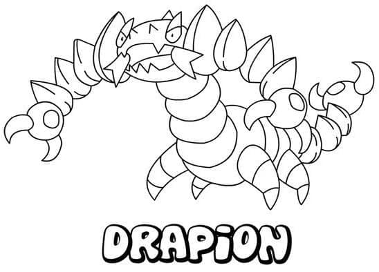 Desenho de Drapion Pokemon para Colorir e Pintar