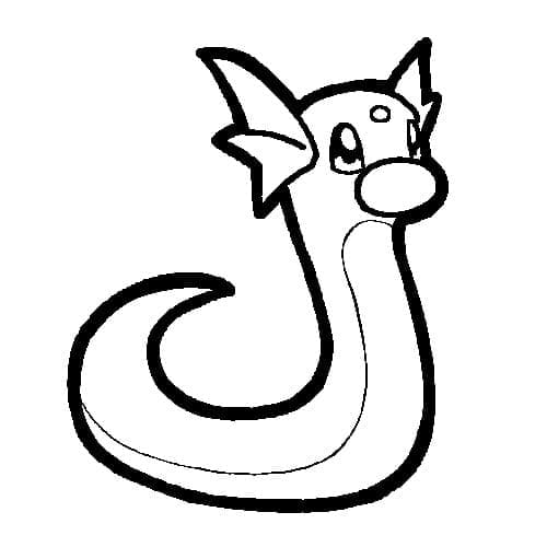 Desenho de Dratini Pokemon para Colorir e Pintar