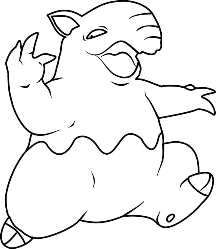 Desenho de Drowzee Pokemon para Colorir e Pintar