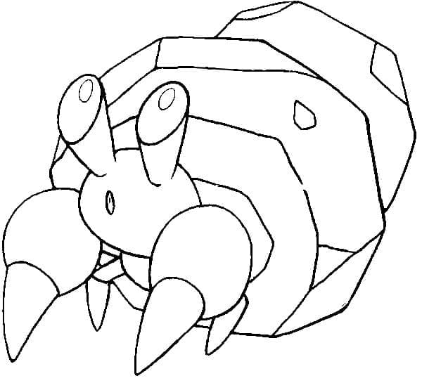 Desenho de Dwebble Pokemon para Colorir e Pintar