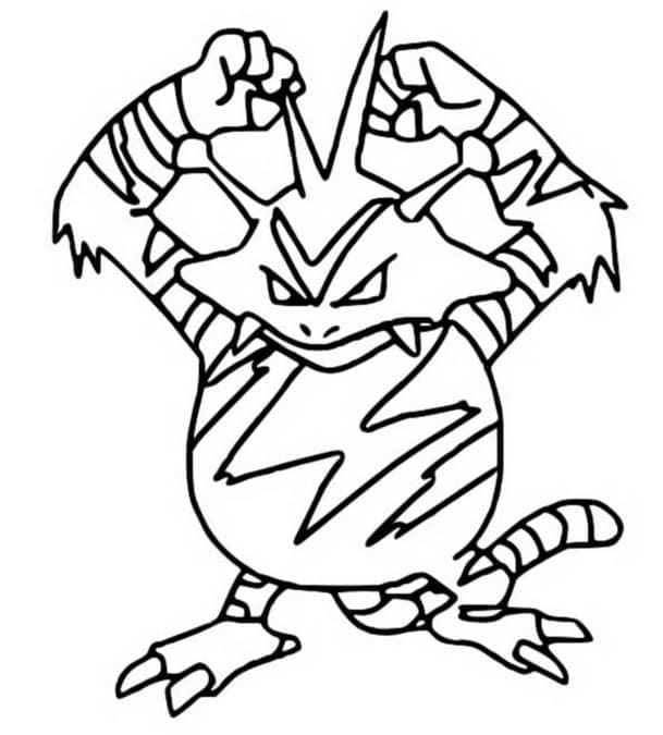 Desenho de Electabuzz Pokemon para Colorir e Pintar