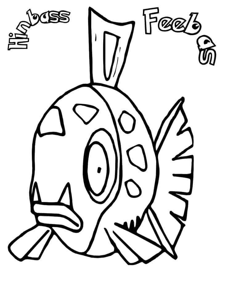 Desenho de Feebas Pokemon para Colorir e Pintar