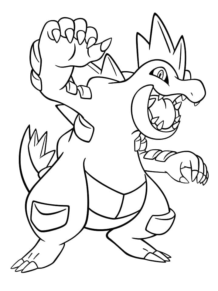 Desenho de Feraligatr Pokemon para Colorir e Pintar