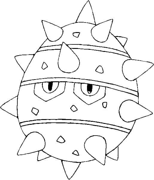 Desenho de Ferroseed Pokemon para Colorir e Pintar