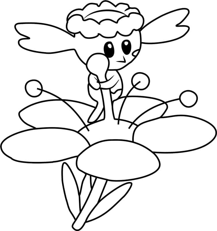 Desenho de Flabebe Pokemon para Colorir e Pintar