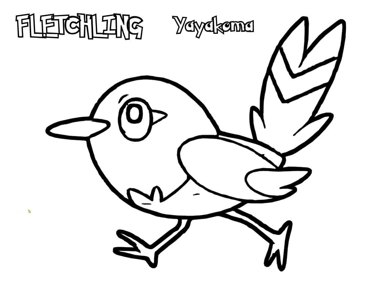 Desenho de Fletchling Pokemon para Colorir e Pintar