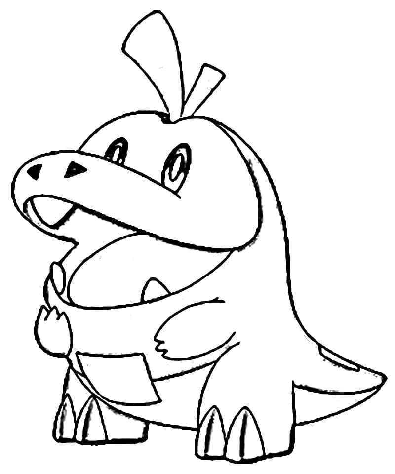 Desenho de Fuecoco Pokemon para Colorir e Pintar