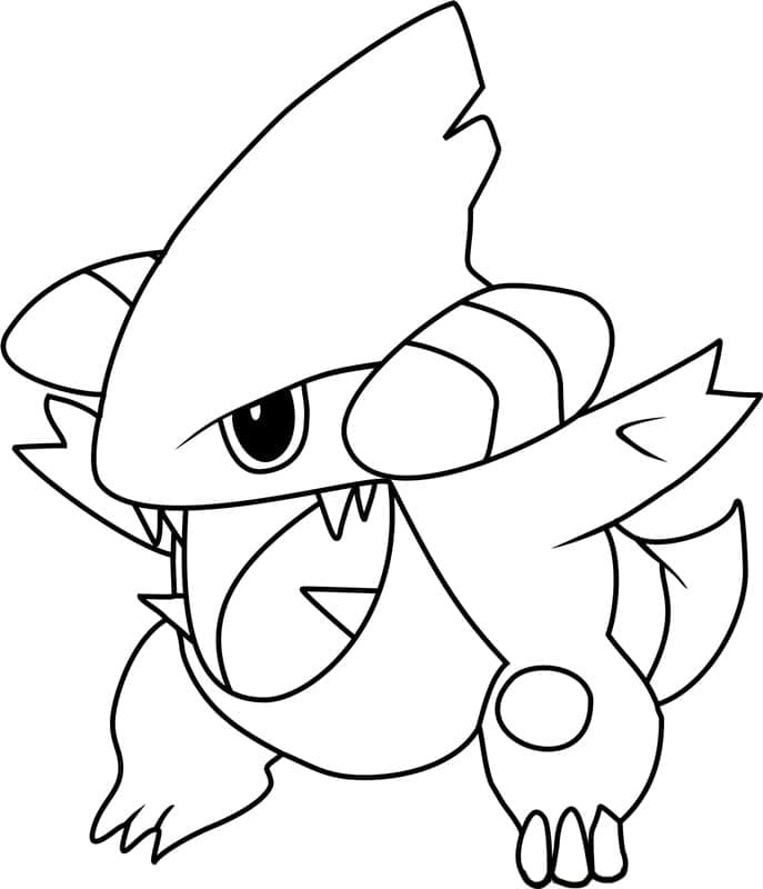Desenho de Gible Pokemon para Colorir e Pintar