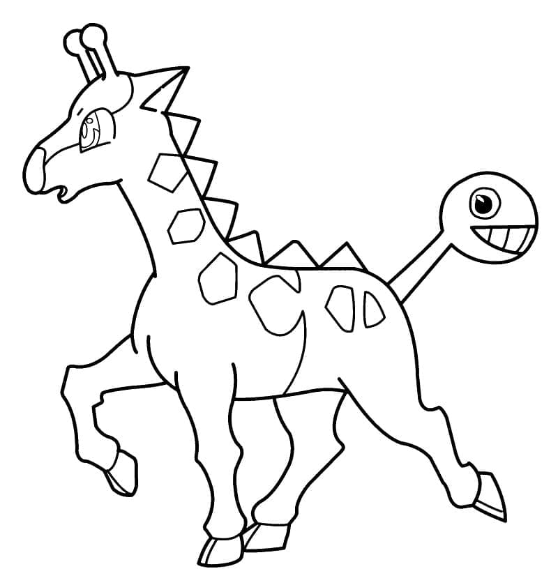 Desenho de Girafarig Pokemon para Colorir e Pintar