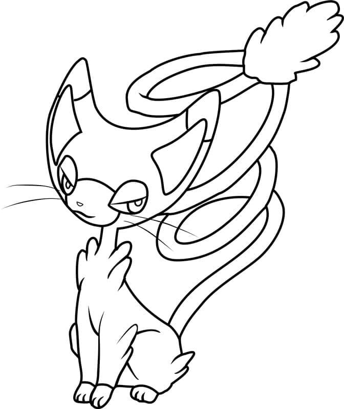 Desenho de Glameow Pokemon para Colorir e Pintar