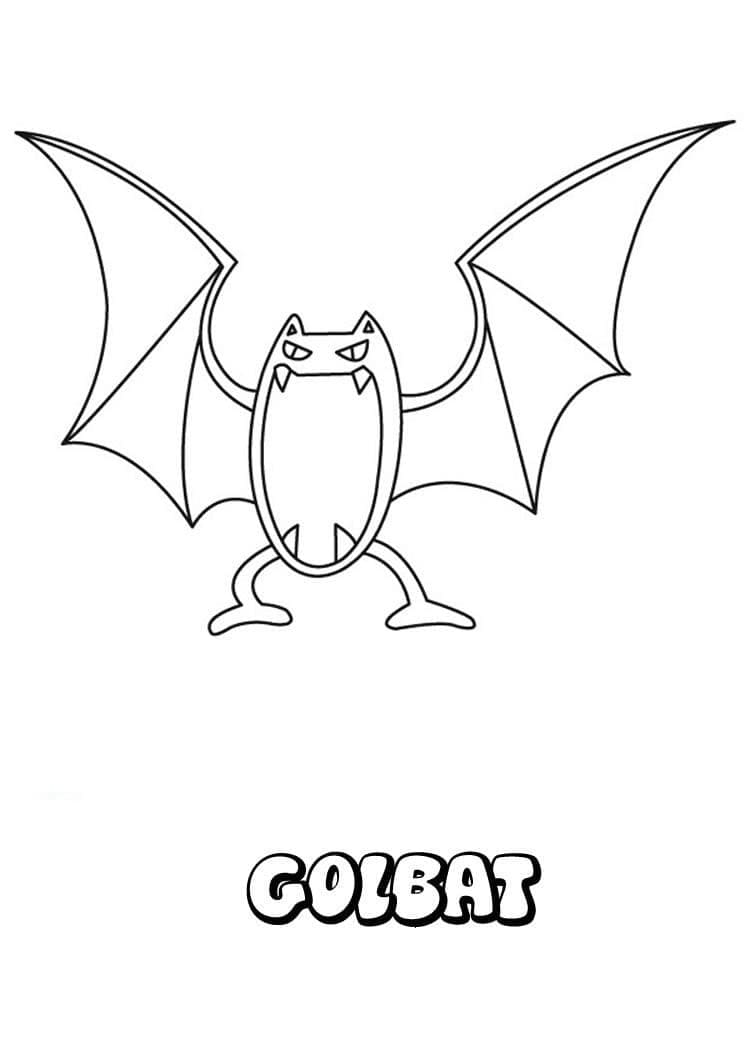 Desenho de Golbat Pokemon para Colorir e Pintar