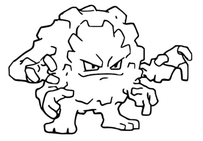 Desenho de Graveler Pokemon para Colorir e Pintar