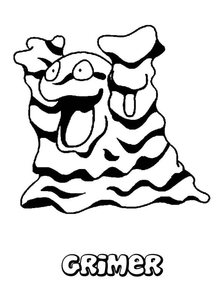 Desenho de Grimer Pokemon para Colorir e Pintar