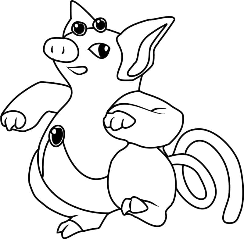 Desenho de Grumpig Pokemon para Colorir e Pintar