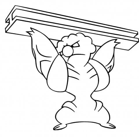 Desenho de Gurdurr Pokemon para Colorir e Pintar