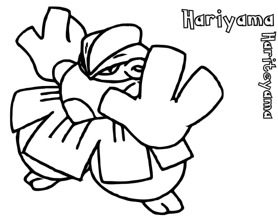 Desenho de Hariyama Pokemon para Colorir e Pintar