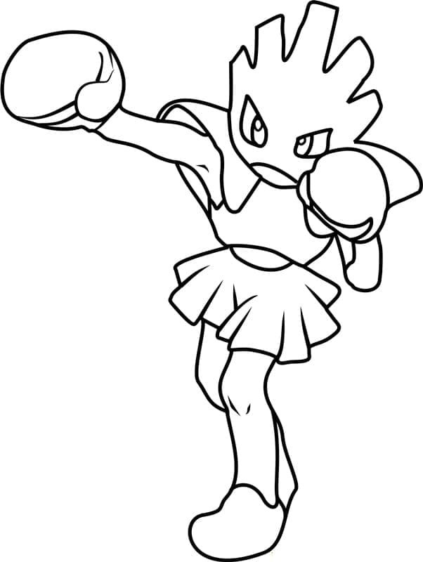 Desenho de Hitmonchan Pokemon para Colorir e Pintar