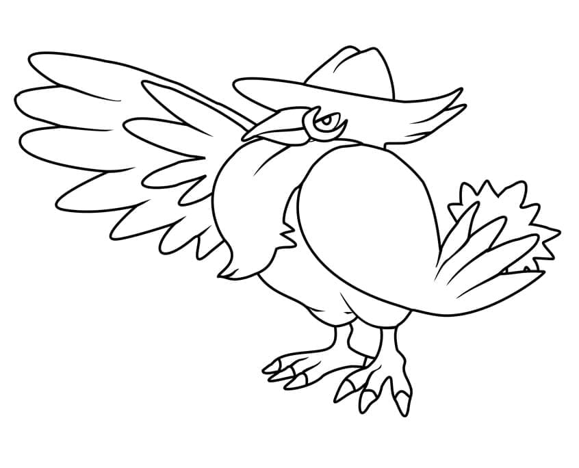 Desenho de Honchkrow Pokemon para Colorir e Pintar