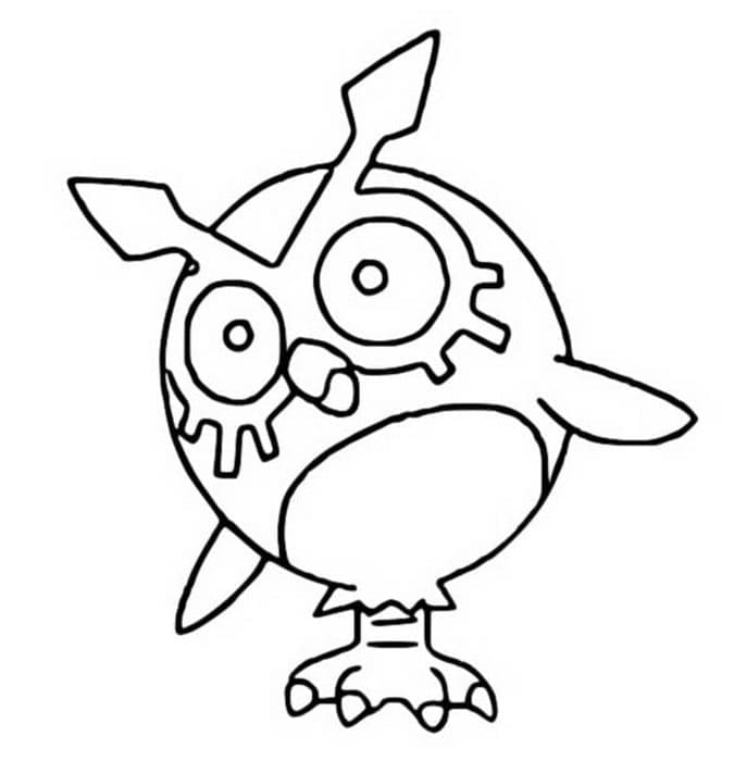 Desenho de Hoothoot Pokemon para Colorir e Pintar