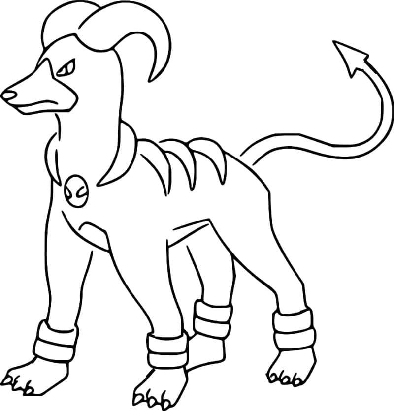 Desenho de Houndoom Pokemon para Colorir e Pintar