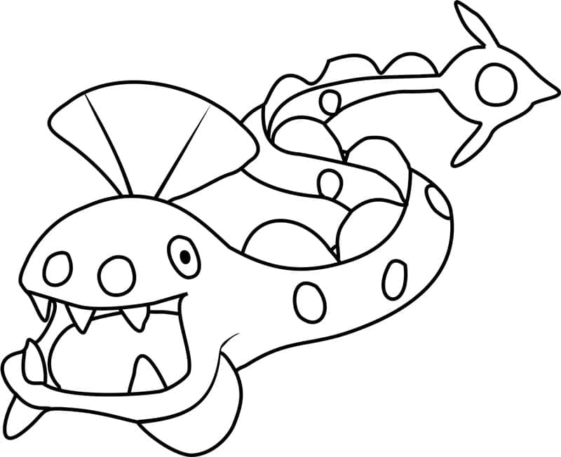 Desenho de Huntail Pokemon para Colorir e Pintar