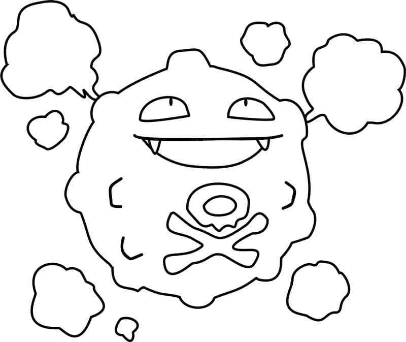 Desenho de Koffing Pokemon para Colorir e Pintar