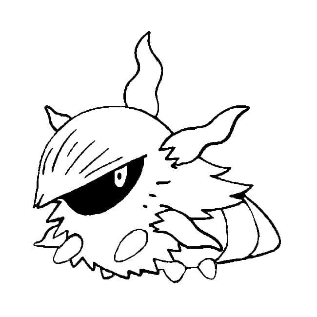 Desenho de Larvesta Pokemon para Colorir e Pintar