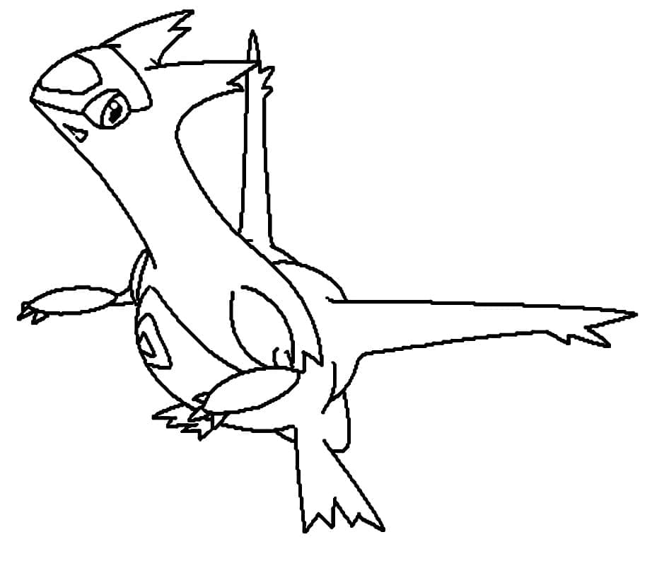 Desenho de Latias Pokemon para Colorir e Pintar
