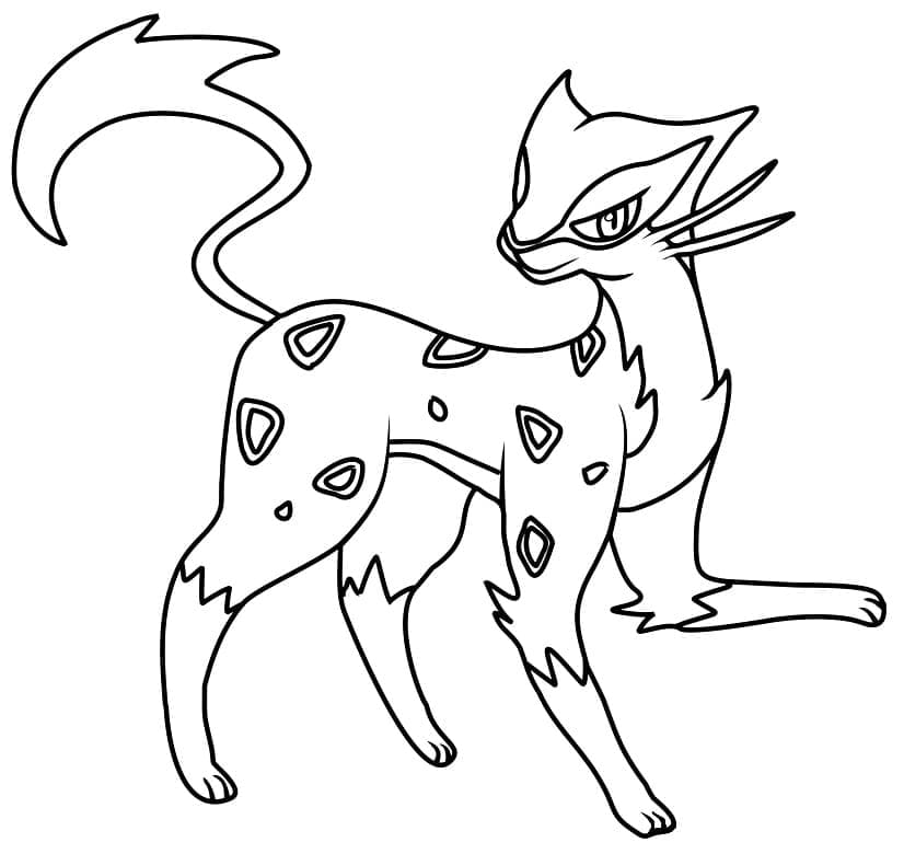 Desenho de Liepard Pokemon para Colorir e Pintar