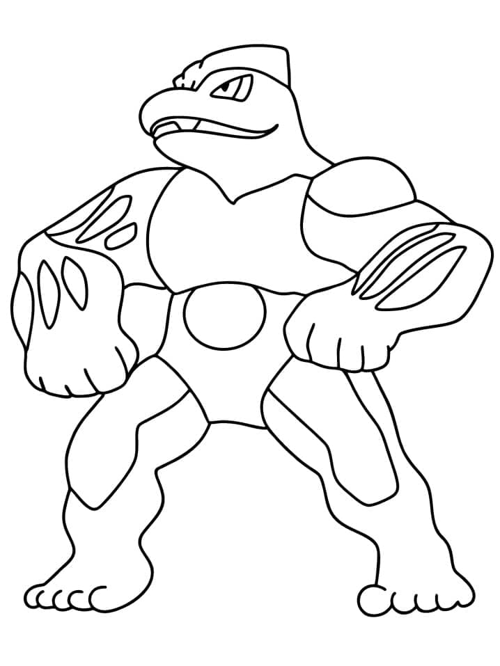 Desenho de Machoke Pokemon para Colorir e Pintar