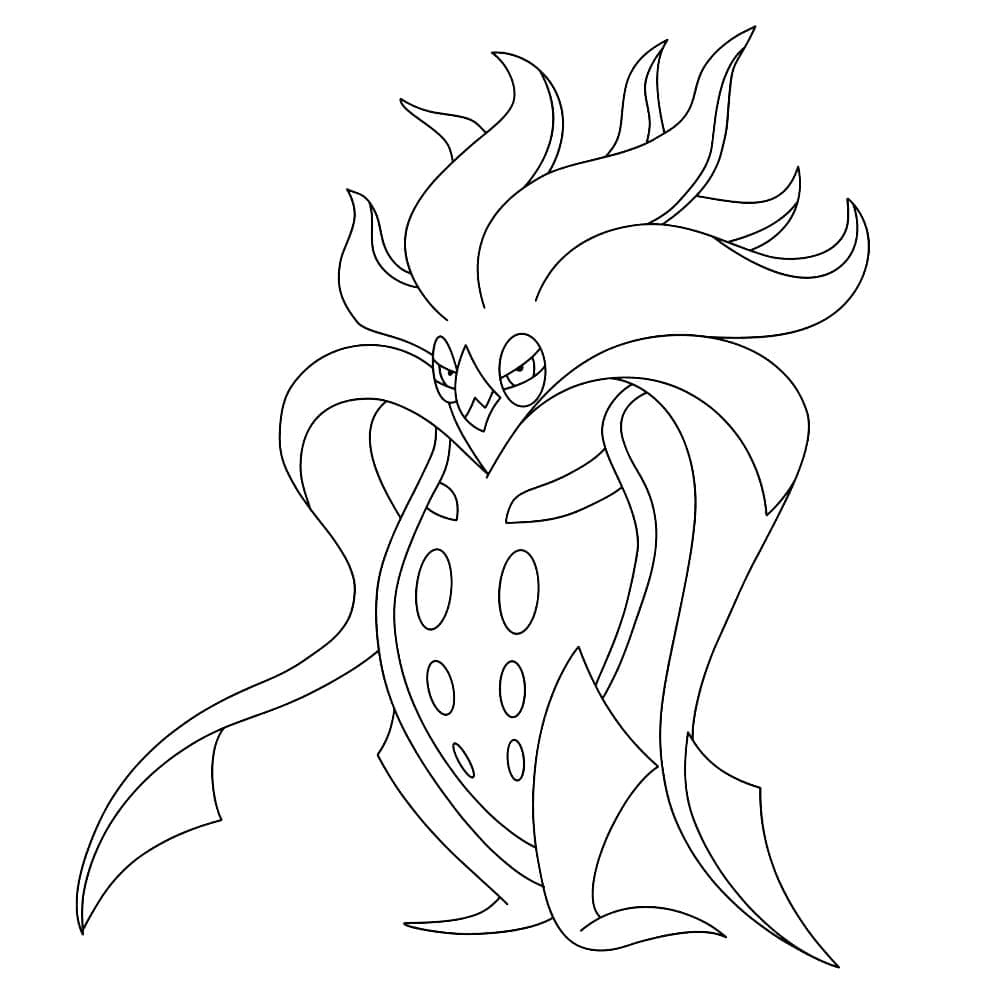 Desenho de Malamar Pokemon para Colorir e Pintar