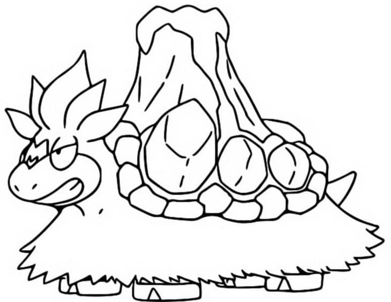 Desenho de Mega Camerupt Pokemon para Colorir e Pintar