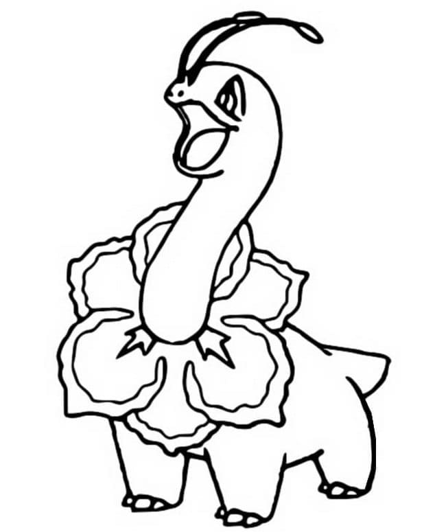 Desenho de Meganium Pokemon para Colorir e Pintar