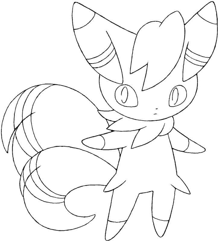 Desenho de Meowstic Pokemon para Colorir e Pintar