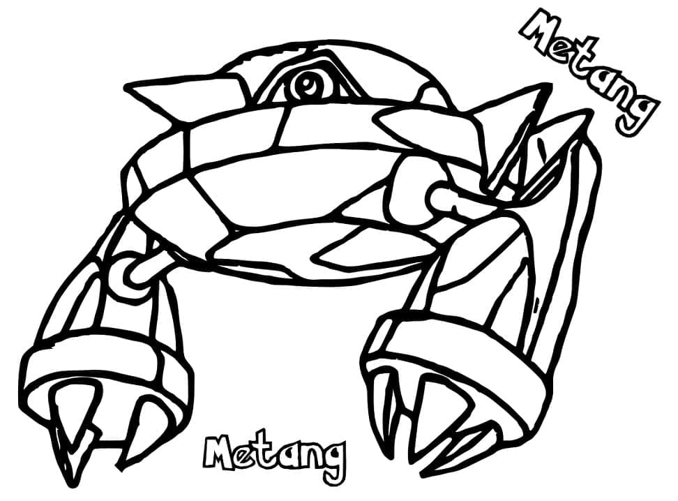 Desenho de Metang Pokemon para Colorir e Pintar