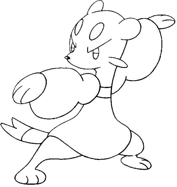 Desenho de Mienfoo Pokemon para Colorir e Pintar