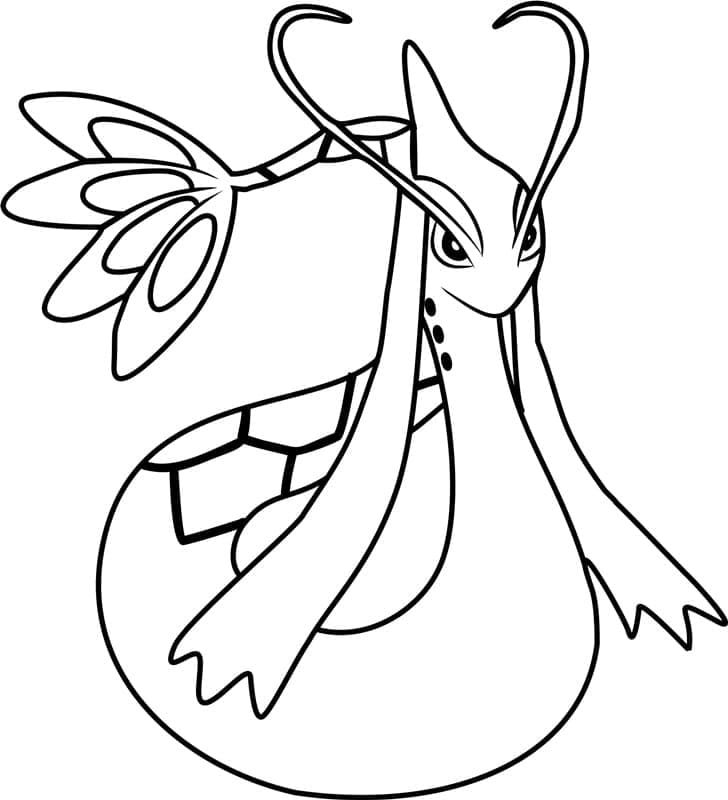 Desenho de Milotic Pokemon para Colorir e Pintar