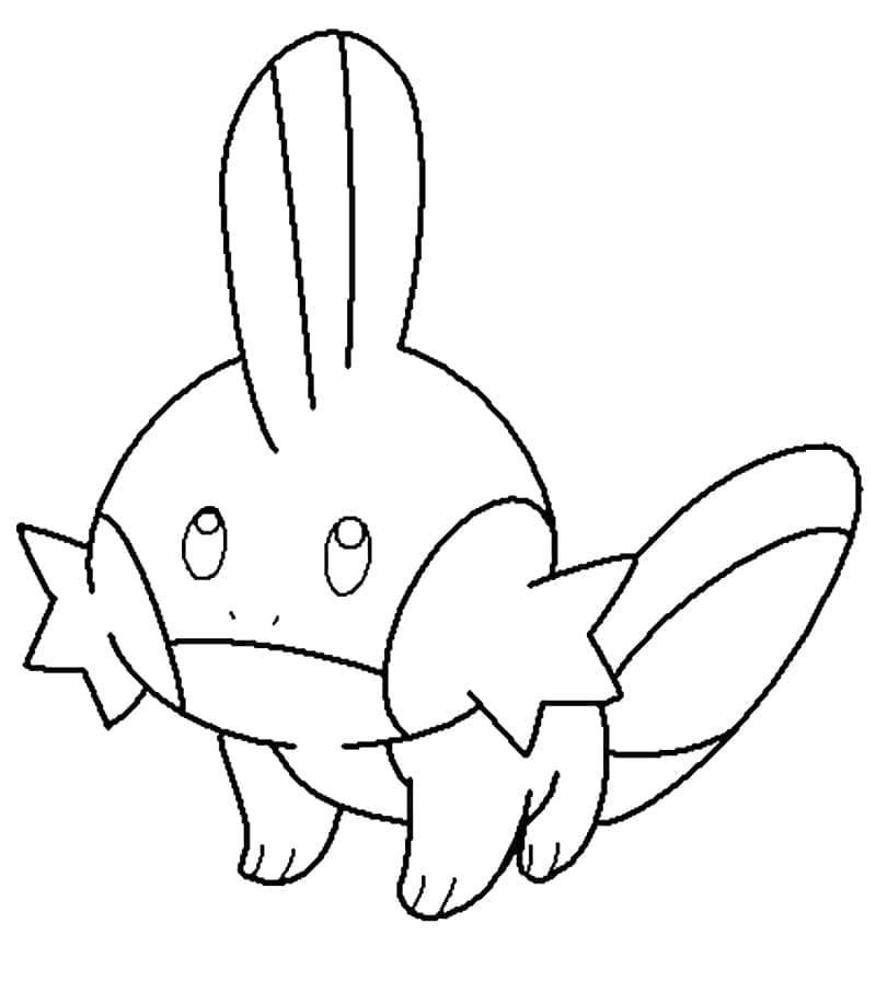 Desenho de Mudkip Pokemon para Colorir e Pintar