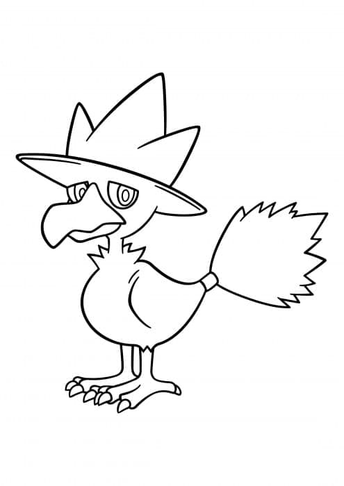 Desenho de Murkrow Pokemon para Colorir e Pintar