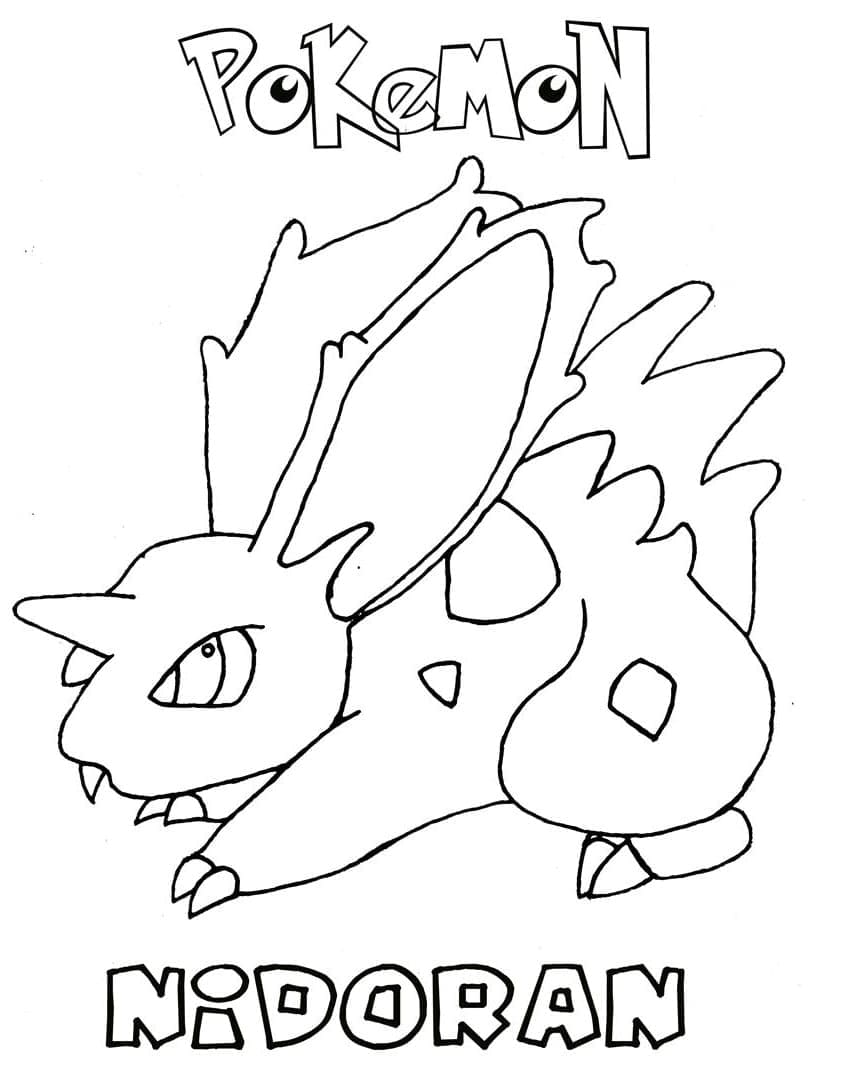 Desenho de Nidoranm Pokemon para Colorir e Pintar