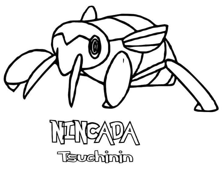 Desenho de Nincada Pokemon para Colorir e Pintar