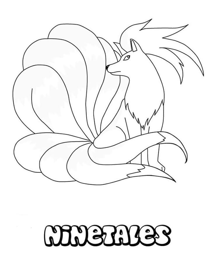 Desenho de Ninetales Pokemon para Colorir e Pintar