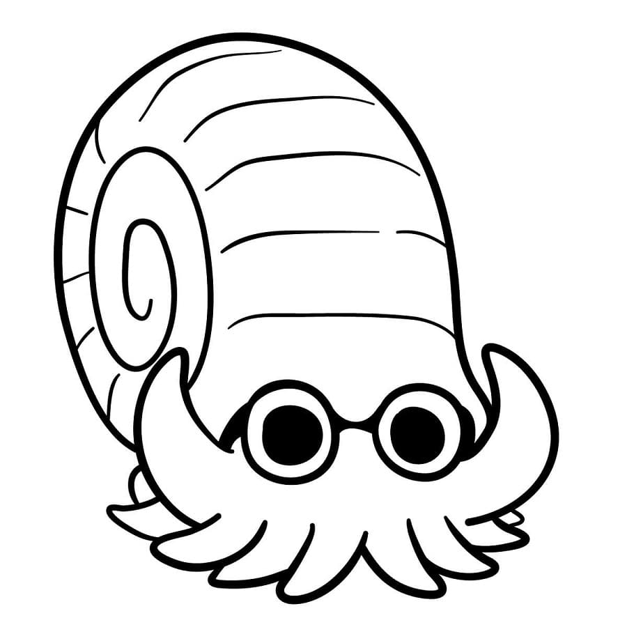 Desenho de Omanyte Pokemon para Colorir e Pintar
