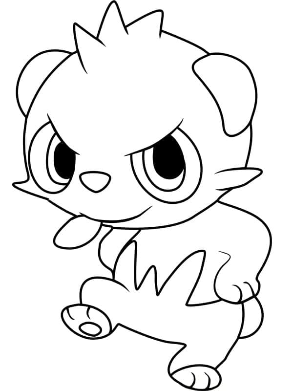 Desenho de Pancham Pokemon para Colorir e Pintar
