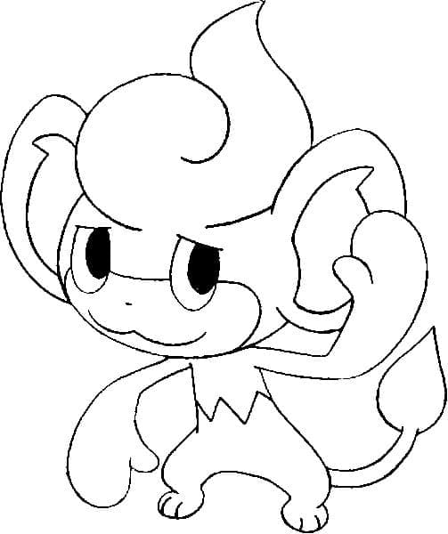 Desenho de Pansear Pokemon para Colorir e Pintar