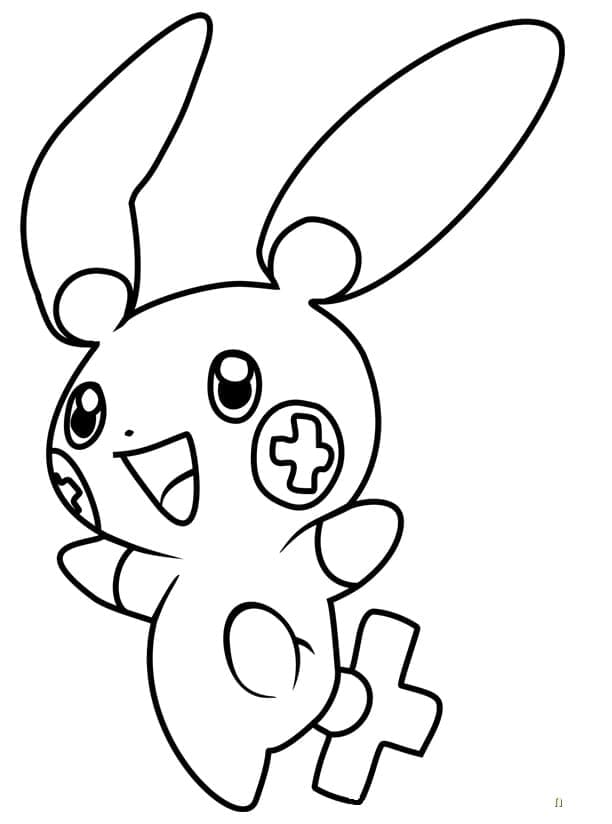 Desenho de Plusle Pokemon para Colorir e Pintar