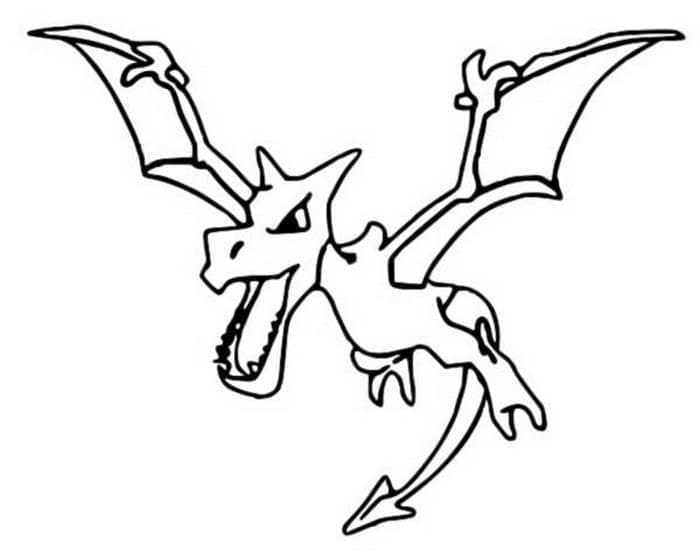 Desenho de Pokemon Aerodactyl para Colorir e Pintar